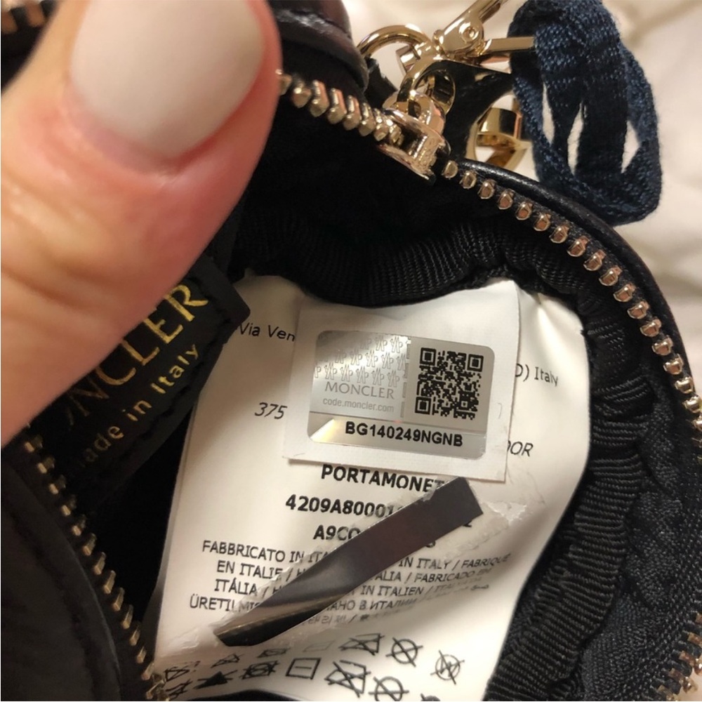 Moncler Black Mini Coin Purse Perfect Stocking Stuffer! - Picture 3 of 10